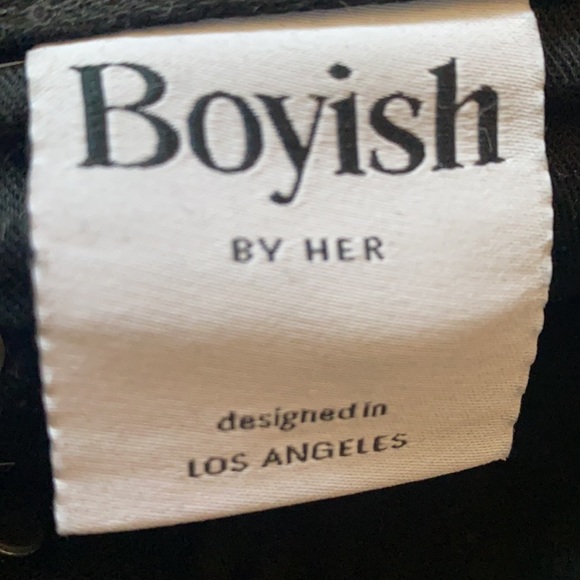 Boyish Denim The Billy High Rise Skinny Straight Jeans in Black (RAW HEM) - Picture 4 of 8